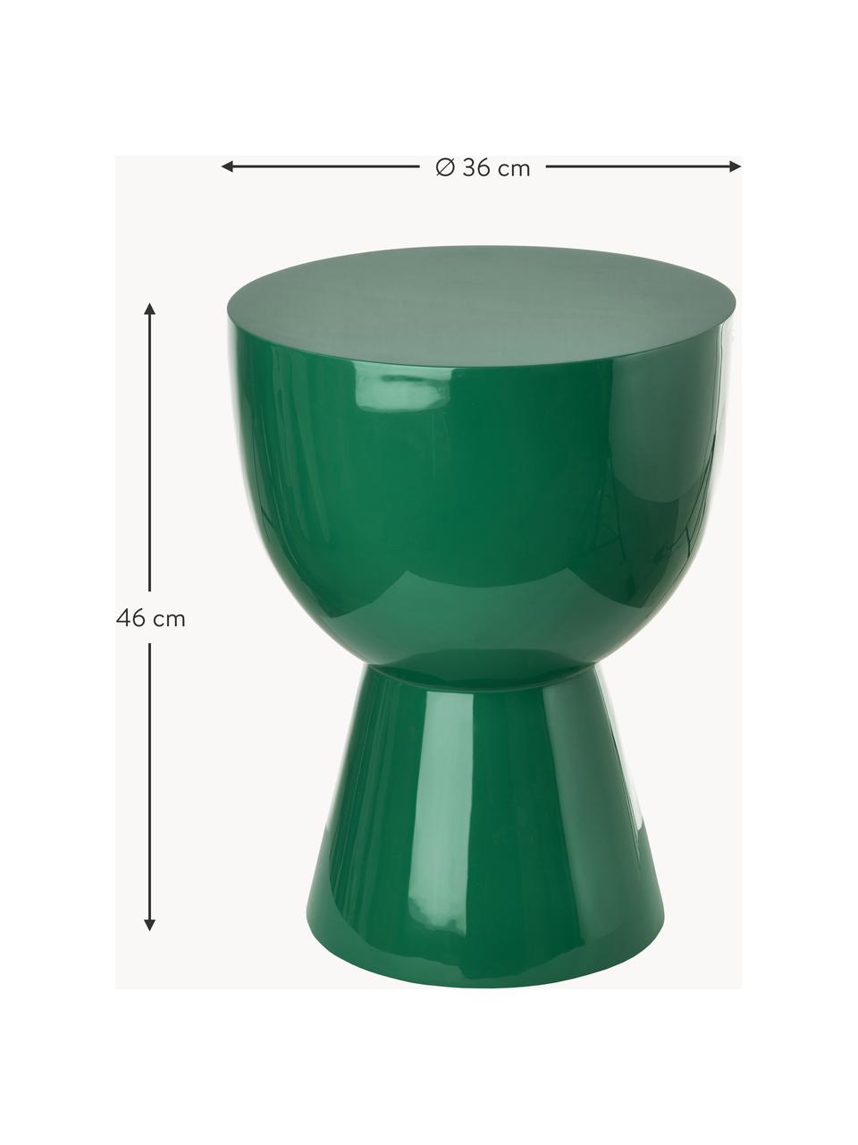 Table d'appoint ronde Tam Tam, Plastique, laqué, Vert foncé, Ø 36 x haut. 46 cm