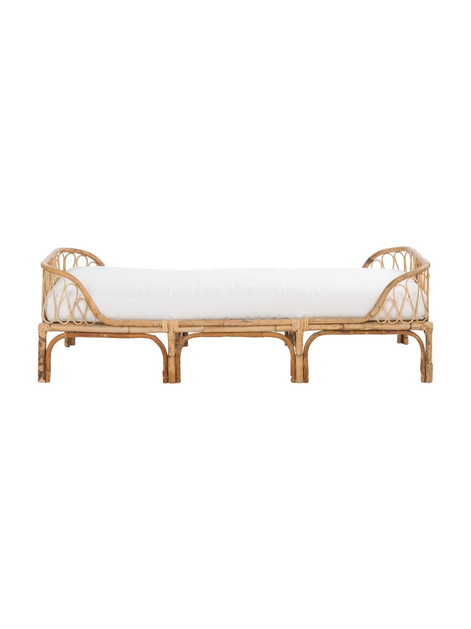 Łóżko dzienne z bambusa z poduszką Blond, Tapicerka: bawełna, Jasny brązowy, biały, S 185 x G 78 cm