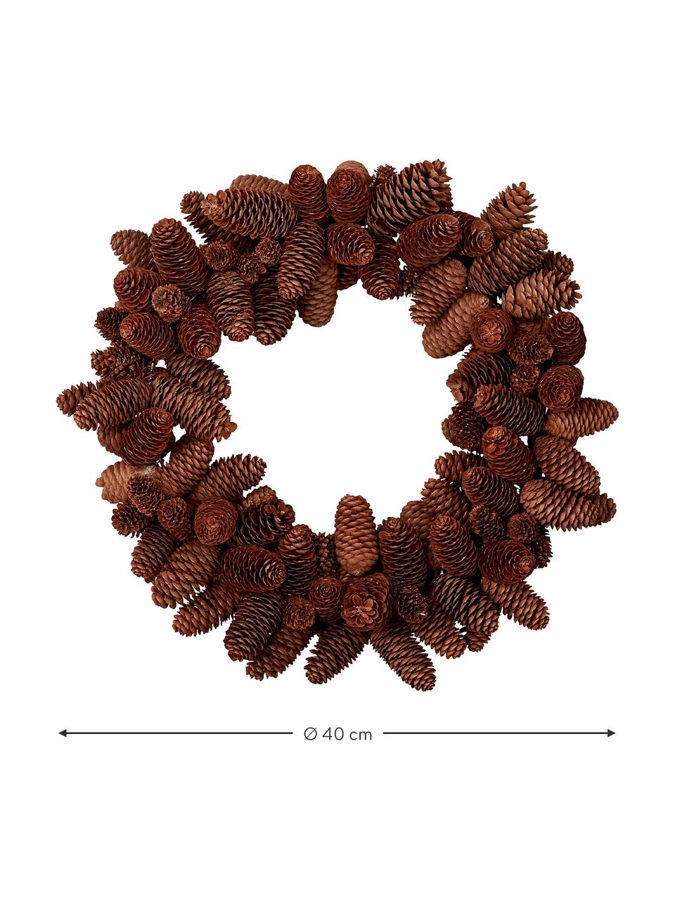 Corona navideña artesanal Eve, Madera, Marrón oscuro, Ø 40 cm