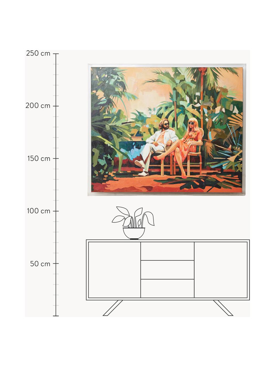 Tableau sur toile peint à la main avec cadre en bois Higher, Vacances, larg. 152 x haut. 127 cm