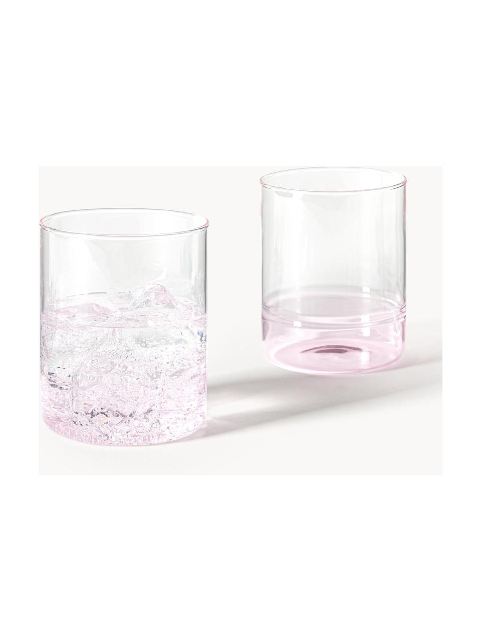 Szklanka ze szkła dmuchanego Kiosk, 6 szt., Szkło, Jasny różowy, Ø 8 x W 10 cm, 380 ml