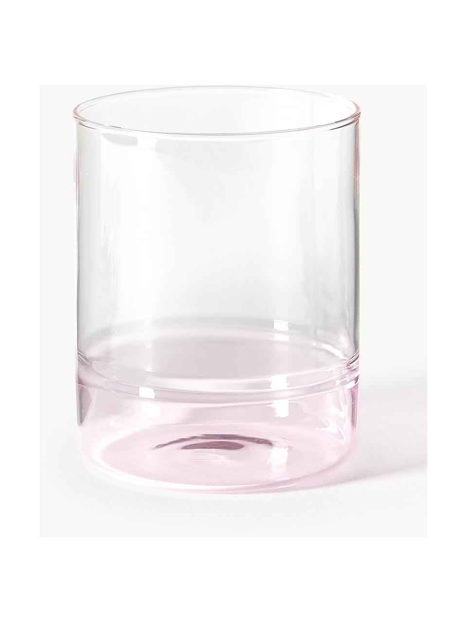 Szklanka ze szkła dmuchanego Kiosk, 6 szt., Szkło, Jasny różowy, Ø 8 x W 10 cm, 380 ml