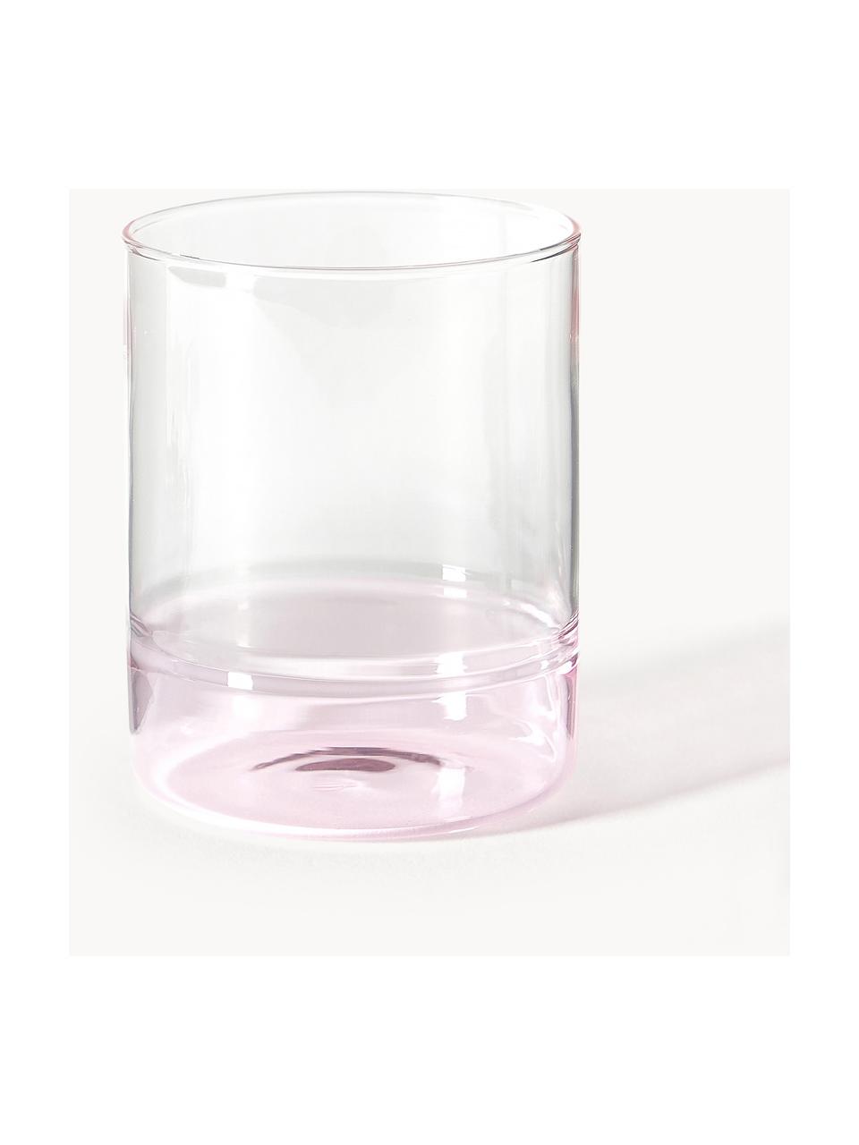 Bicchieri per acqua in vetro soffiato Kiosk 6 pz, Vetro, Rosa chiaro, Ø 8 x Alt. 10 cm, 380 ml