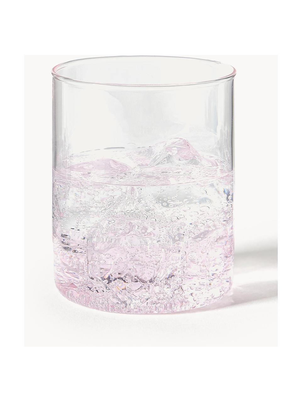 Bicchieri per acqua in vetro soffiato Kiosk 6 pz, Vetro, Rosa chiaro, Ø 8 x Alt. 10 cm, 380 ml