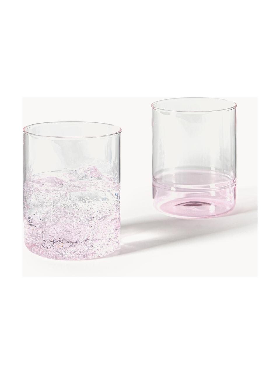 Bicchieri per acqua in vetro soffiato Kiosk 6 pz, Vetro, Rosa chiaro, Ø 8 x Alt. 10 cm, 380 ml