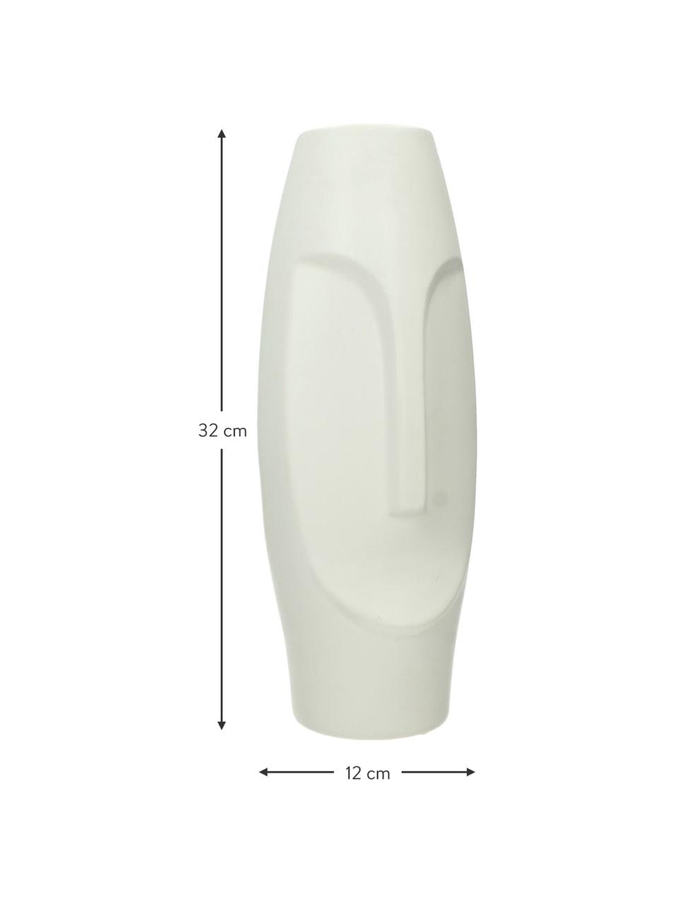Vaso viso bianco grande Samara, Gres, Bianco, Larg. 12 x Alt. 32 cm