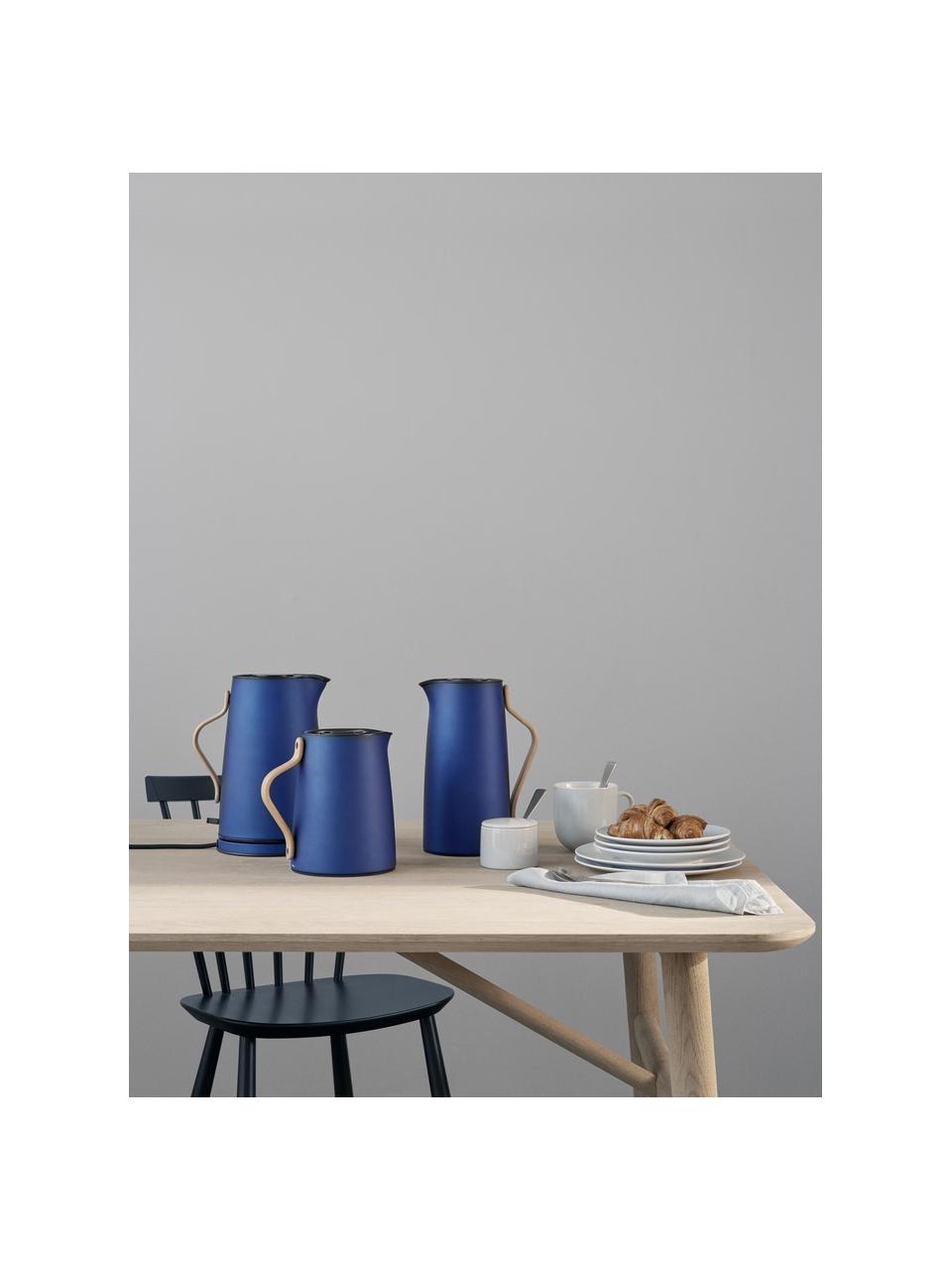 Tetera Emma, 1 L, Estructura: acero inoxidable, Asa: madera de haya, Azul, beige, 1 L