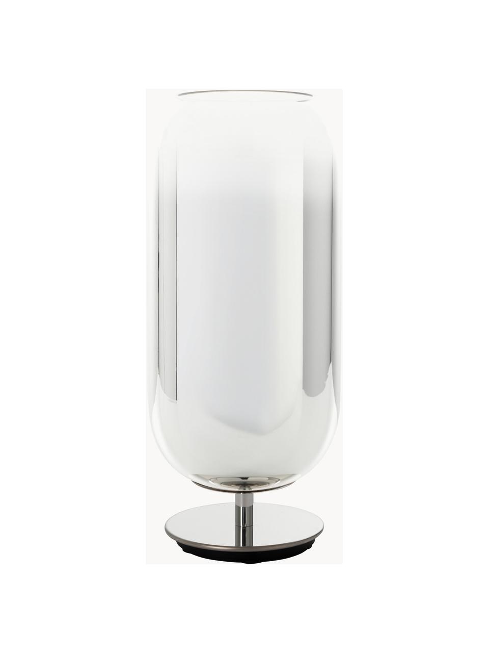 Ručne fúkaná stolová lampa Gople, rôzne veľkosti, Odtiene striebornej, Š 21 x V 49 cm