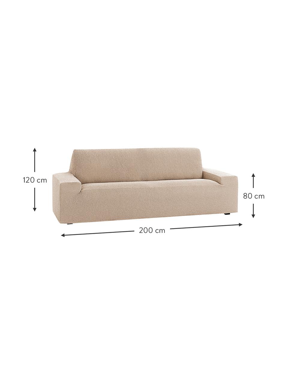 Funda de sofá Roc, 55% poliéster, 35% algodón, 10% elastómero, Beige, An 200 x Al 120 cm