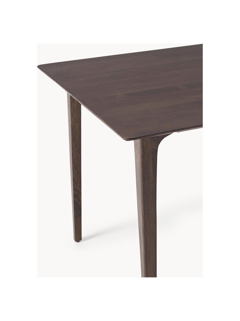 Eettafel Archie van mangohout, in verschillende formaten, Massief gelakt mangohout

Dit product is gemaakt van duurzaam geproduceerd, FSC®-gecertificeerd hout., Mangohout, B 160 x D 90 cm