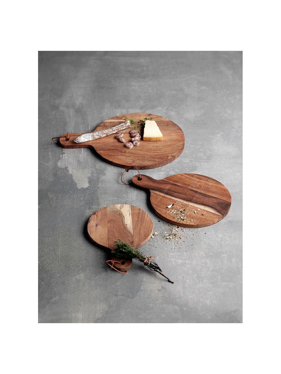 Set 2 taglieri in legno di acacia Nature, Legno di acacia, Legno chiaro, Set in varie misure