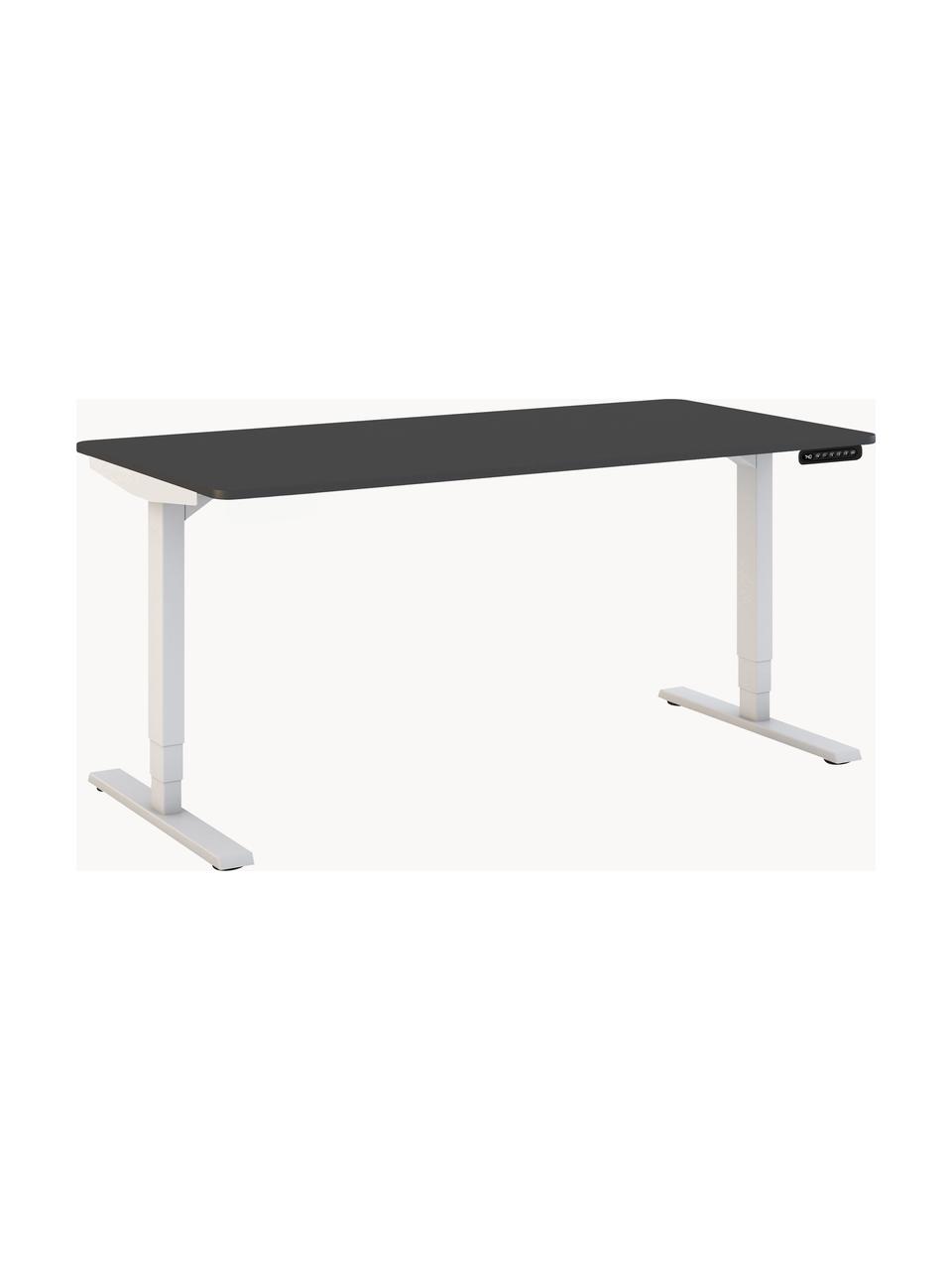 Höhenverstellbarer Schreibtisch Y-Line, Gestell: Metall, pulverbeschichtet, Tischplatte: Spanplatte, melaminharzbe, Anthrazit, Weiß, B 160 x T 80 cm