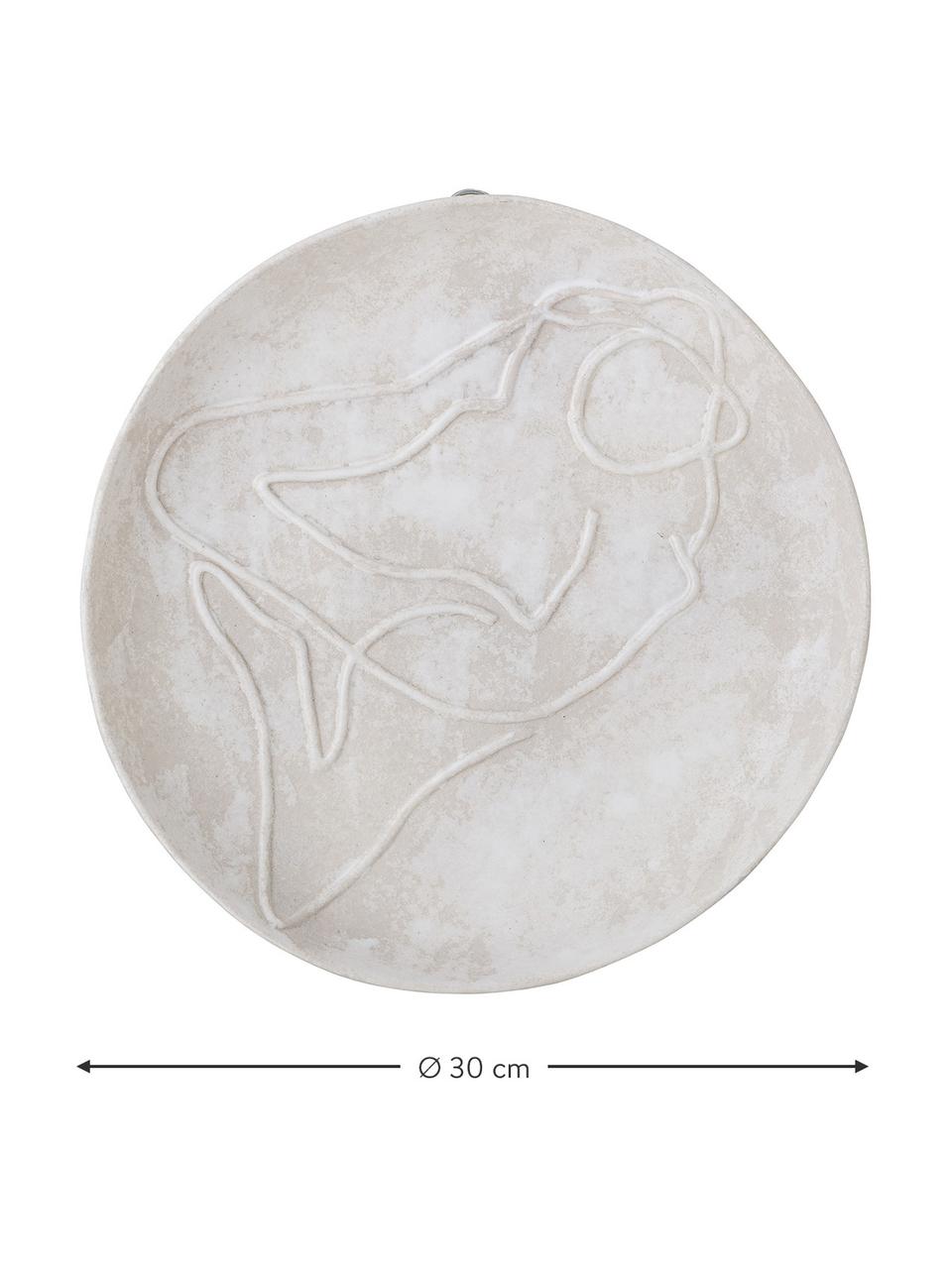 Dekoracja ścienna z kamionki Bibs, Kamionka, Odcienie beżowego, Ø 30 x G 5 cm