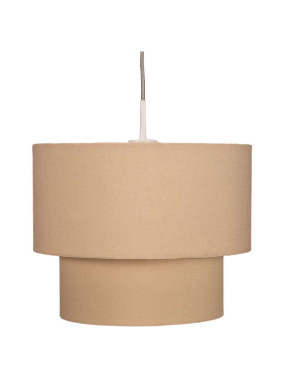 Lampada a sospensione beige Soft Shine, Paralume: tessuto, Baldacchino: metallo rivestito, Beige, Ø 32 x Alt. 25 cm