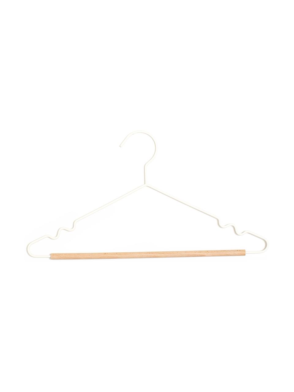 Perchas Kids Top, 10 uds., Madera, acero con pintura en polvo, Blanco, An 31 x Al 18 cm
