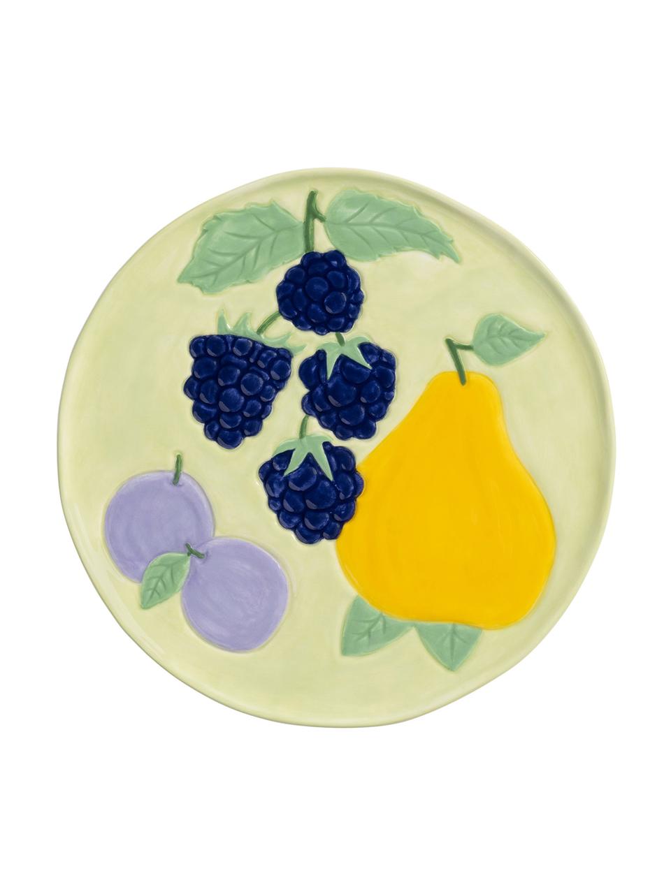 Set 4 piatti da colazione in dolomite Fruitful, Dolomite, smaltata, Multicolore, Ø 16 cm