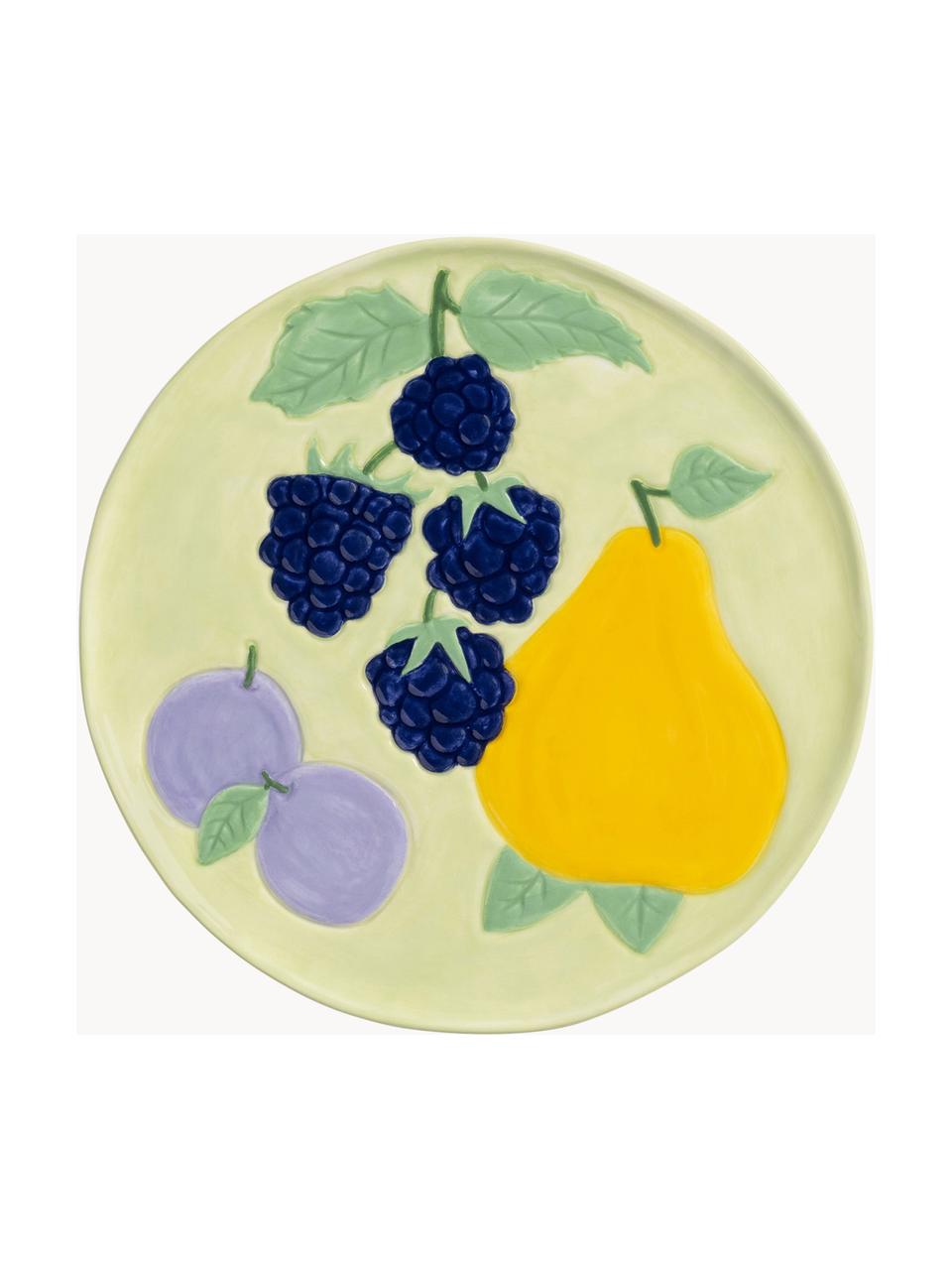 Set de platos postre de dolomita Fruitful, 4 uds., Dolomita esmaltada, Multicolor, Ø 16 cm