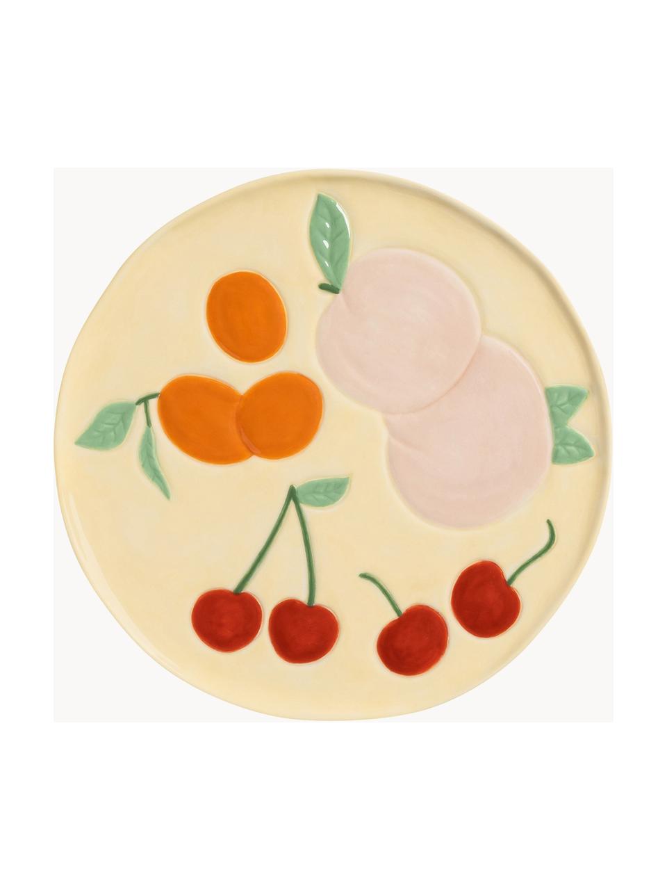 Komplet talerzy śniadaniowych z dolomitu Fruitful, 4 elem., Dolomit glazurowany, Wielobarwny, Ø 16 cm