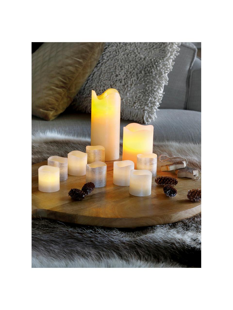 Candele a LED in cera Bona 2 pz, alt. 9 cm, Cera, Bianco crema, Ø 7 x Alt. 9 cm