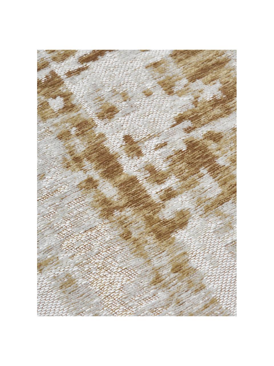 Alfombra de algodón de tejido plano Louisa, Parte superior: 85% algodón, 15% poliéste, Reverso: látex, Plateado, marrón dorado, An 200 x L 300 cm (Tamaño L)
