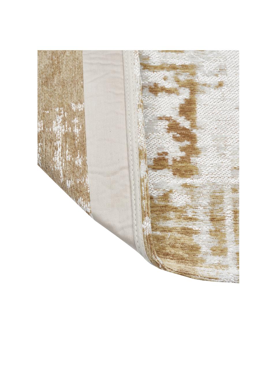 Alfombra de algodón de tejido plano Louisa, Parte superior: 85% algodón, 15% poliéste, Reverso: látex, Plateado, marrón dorado, An 200 x L 300 cm (Tamaño L)