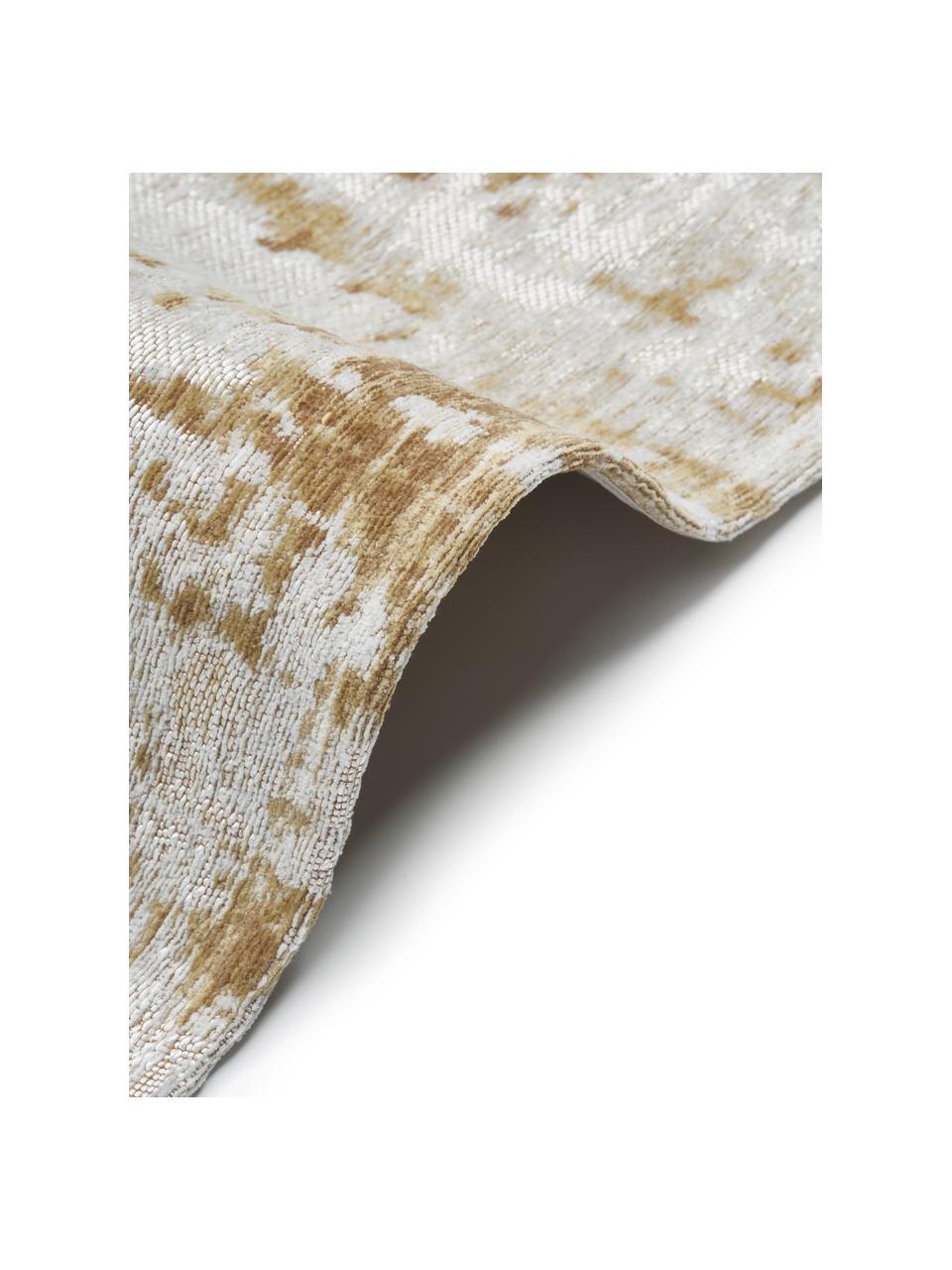 Dywan tkany na płasko z bawełny Louisa, Odcienie srebrnego, złotobrązowy, D 200 x S 300 cm (Rozmiar L)