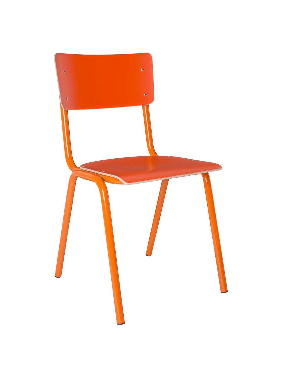 Krzesło Back to School, Nogi: metal malowany proszkowo, Pomarańczowy, S 43 x G 49 cm