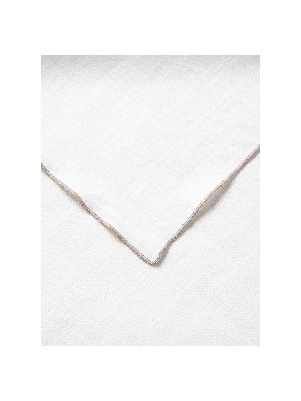 Mantel de lino Audra, 100% lino, Blanco, beige, De 6 a 10 comensales (An 147 x L 250 cm)