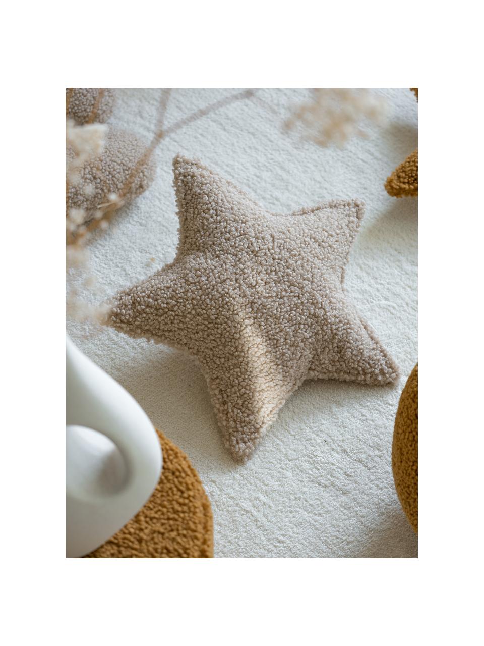 Coussin moelleux en peluche Star, Beige clair, larg. 37 x long. 40 cm