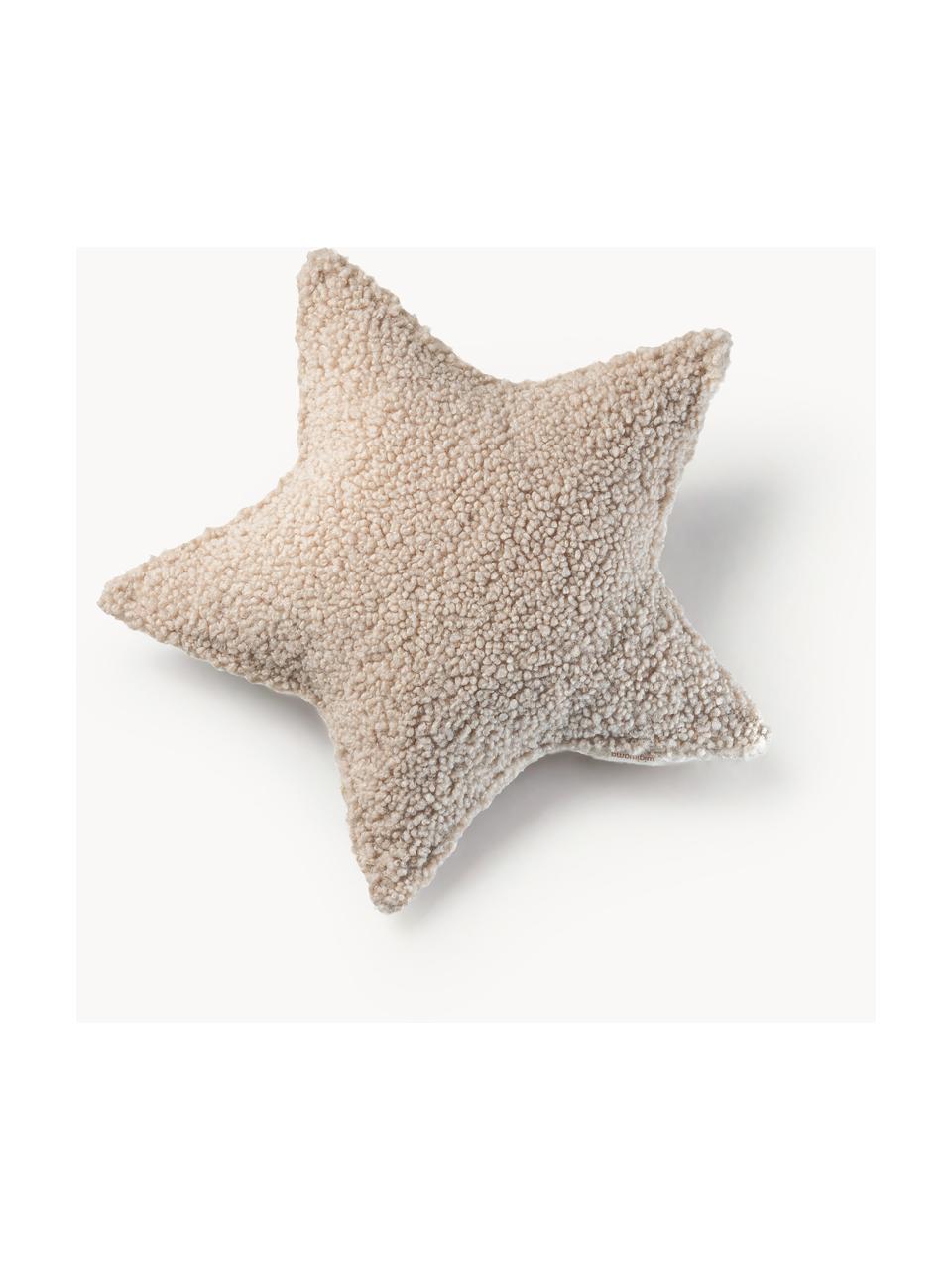 Coussin moelleux en peluche Star, Beige clair, larg. 37 x long. 40 cm