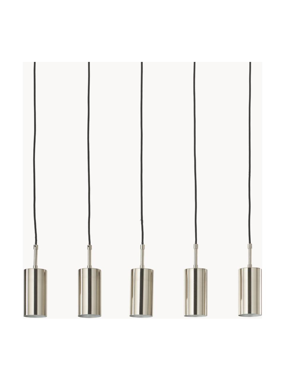 Grote hanglamp Arvo, Lampenkap: gecoat metaal, Baldakijn: gecoat metaal, Chroomkleurig, B 75 x H 24 cm