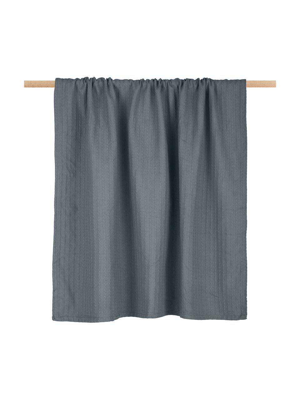 Plaid coton gris foncé Pietro, Gris