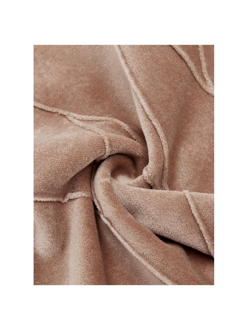 Samt-Kissen Pintuck in Altrosa mit erhabenem Strukturmuster, mit Inlett, Bezug: 55% Rayon, 45% Baumwolle, Webart: Samt, Rosa, 45 x 45 cm