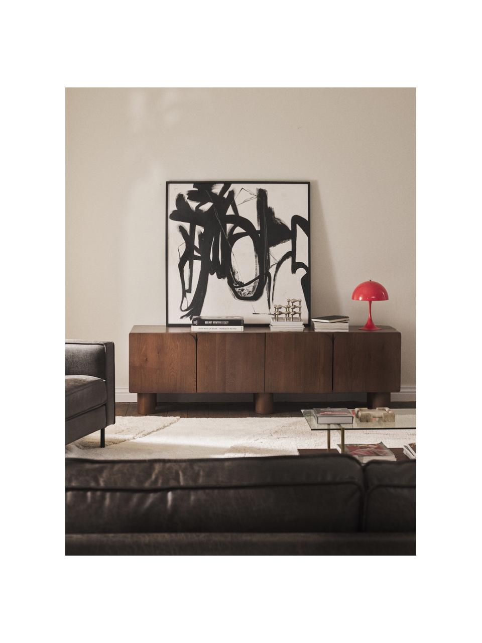 TV-Lowboard Cadi aus Eichenholz, Eichenholz, braun lackiert, B 180 x H 55 cm
