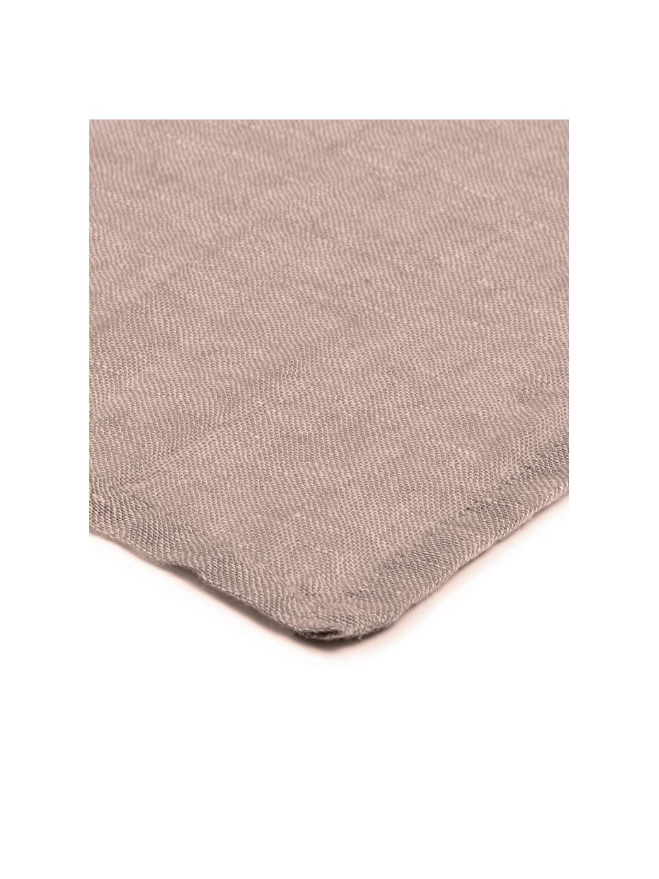 Serwetka z tkaniny Kinia, 4 szt., 55% bawełna, 45% len, Brudny różowy, S 45 x D 45 cm