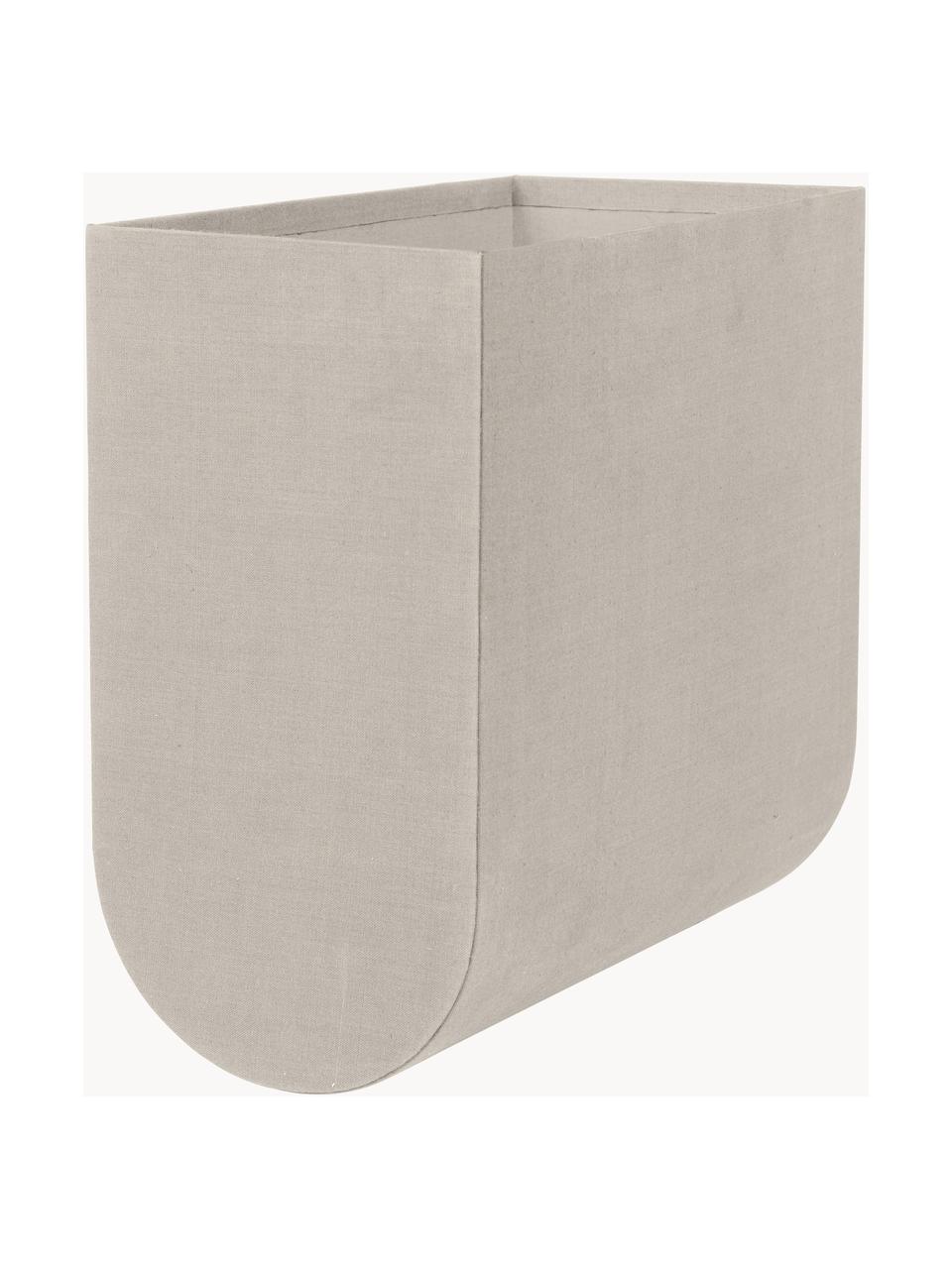 Handgefertigte Aufbewahrungsbox Curved, B 20 cm, Bezug: 100 % Baumwolle, Korpus: Pappe, Hellbeige, B 20 x H 39 cm