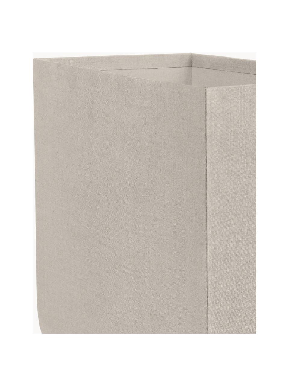 Handgefertigte Aufbewahrungsbox Curved, B 20 cm, Bezug: 100 % Baumwolle, Korpus: Pappe, Hellbeige, B 20 x H 39 cm