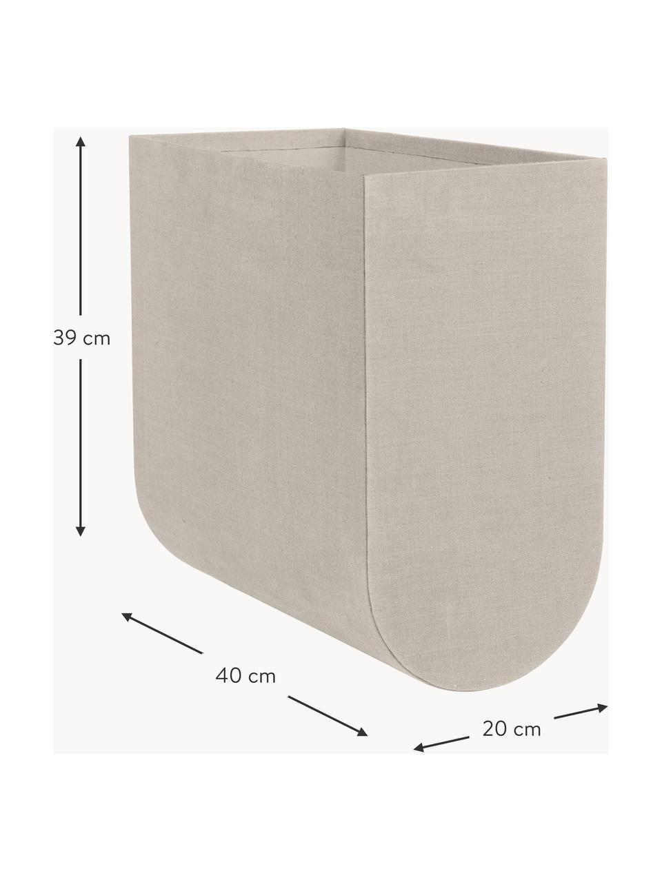 Handgefertigte Aufbewahrungsbox Curved, B 20 cm, Bezug: 100 % Baumwolle, Korpus: Pappe, Hellbeige, B 20 x H 39 cm