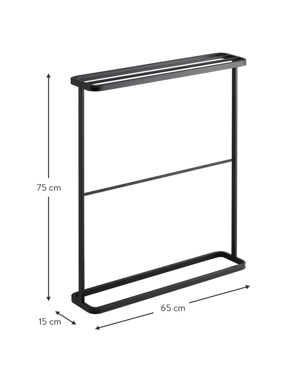 Porte-serviettes Tower, Métal, revêtement par poudre, Noir, larg. 65 x haut. 75 cm