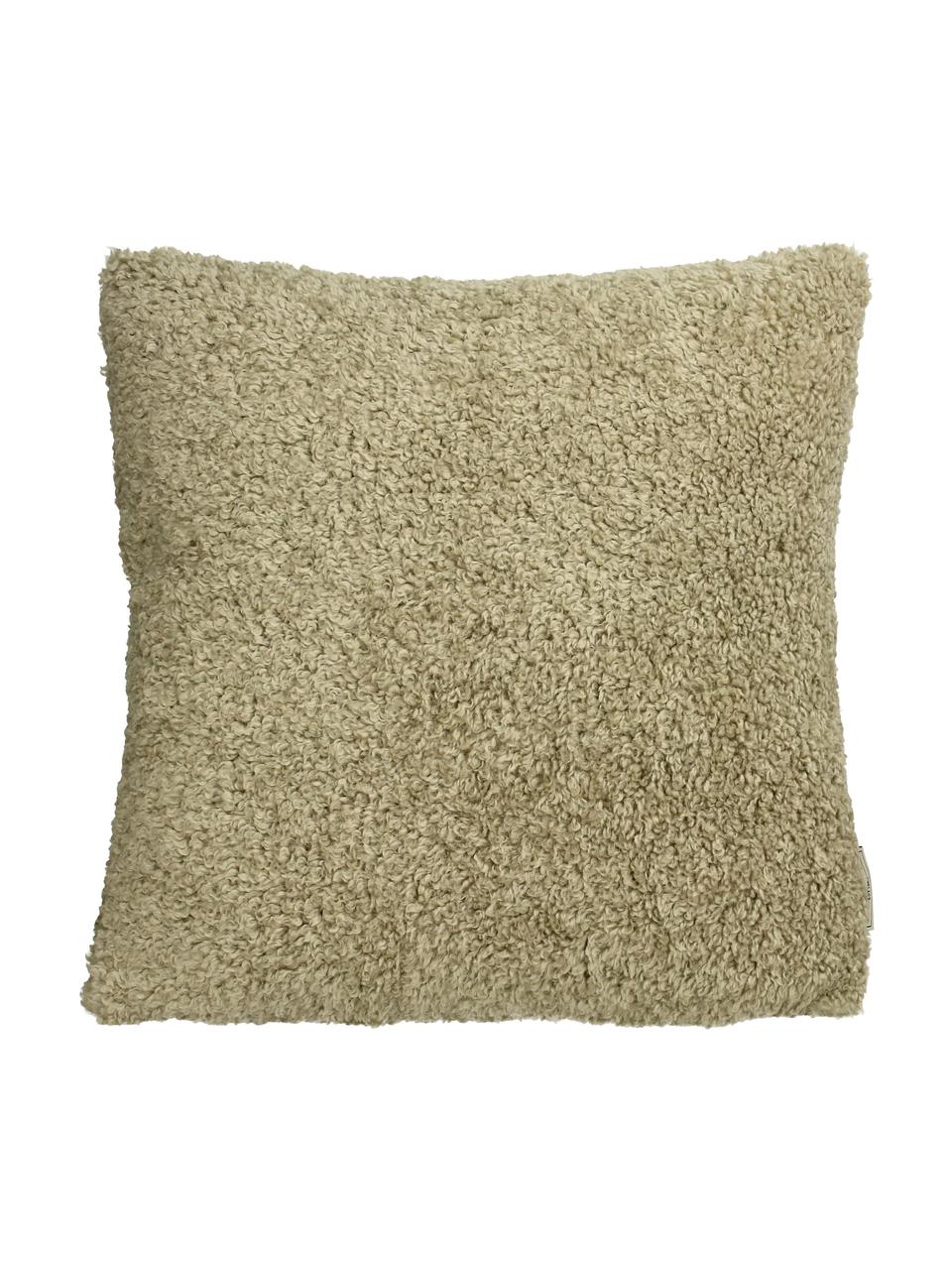 Flauschiges Kissen Teddy in Beige mit Inlett, Bezug: Polyester, Beige, 45 x 45 cm