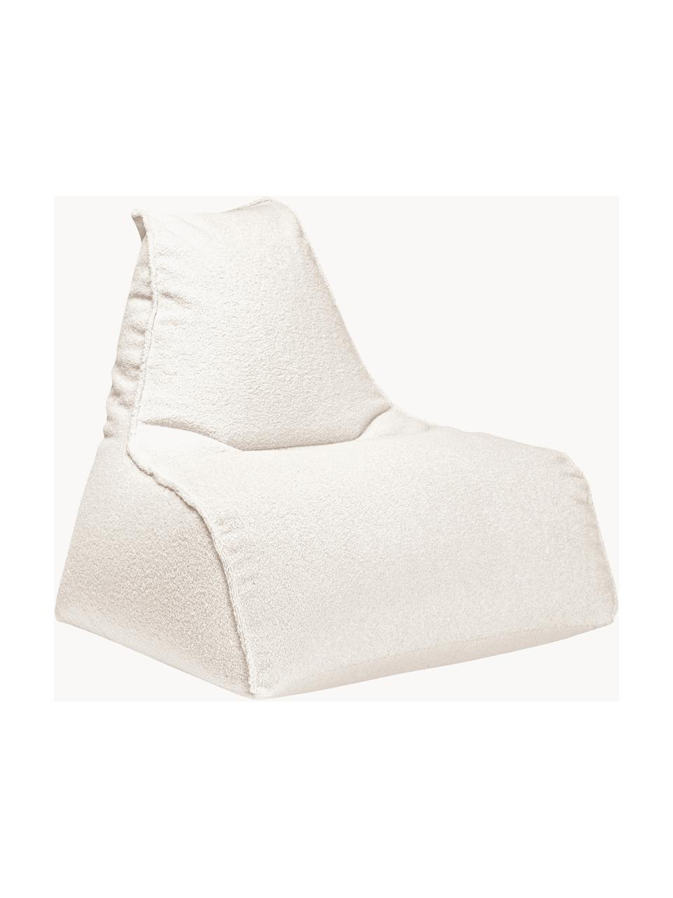Bouclé-Sitzsack Woolly, Bezug: Bouclé (100 % Polyester) , Bouclé Off White, B 70 x T 80 cm