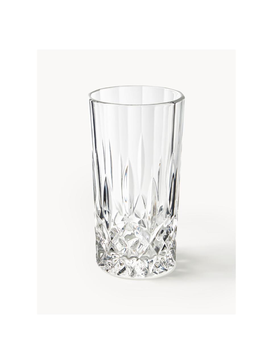 Sklenice na long drink s reliéfním vzorem George , 4 ks, Sklo, Transparentní, Ø 8 cm, V 15 cm, 380 ml