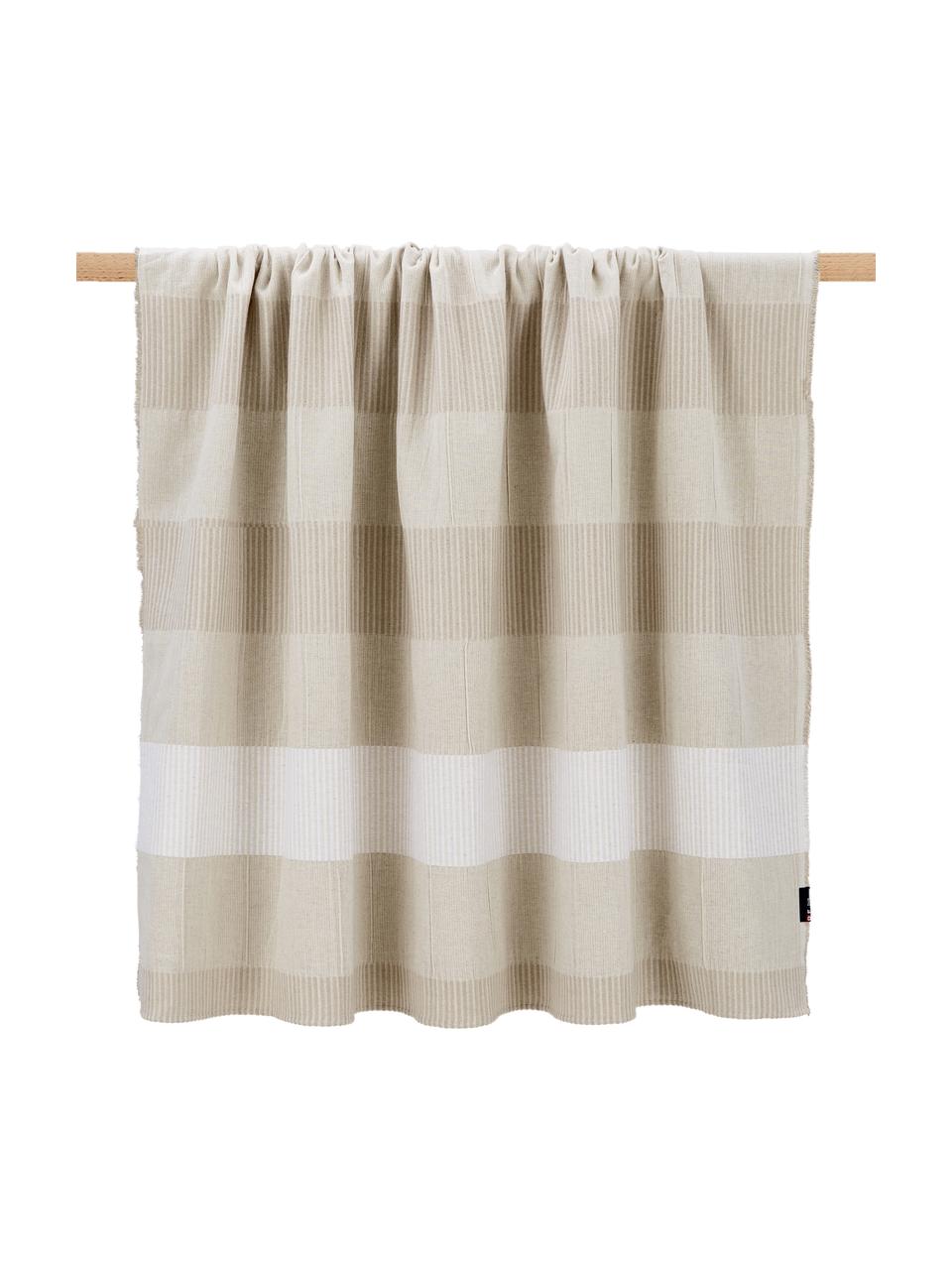 Plaid en coton beige Lino, Beige