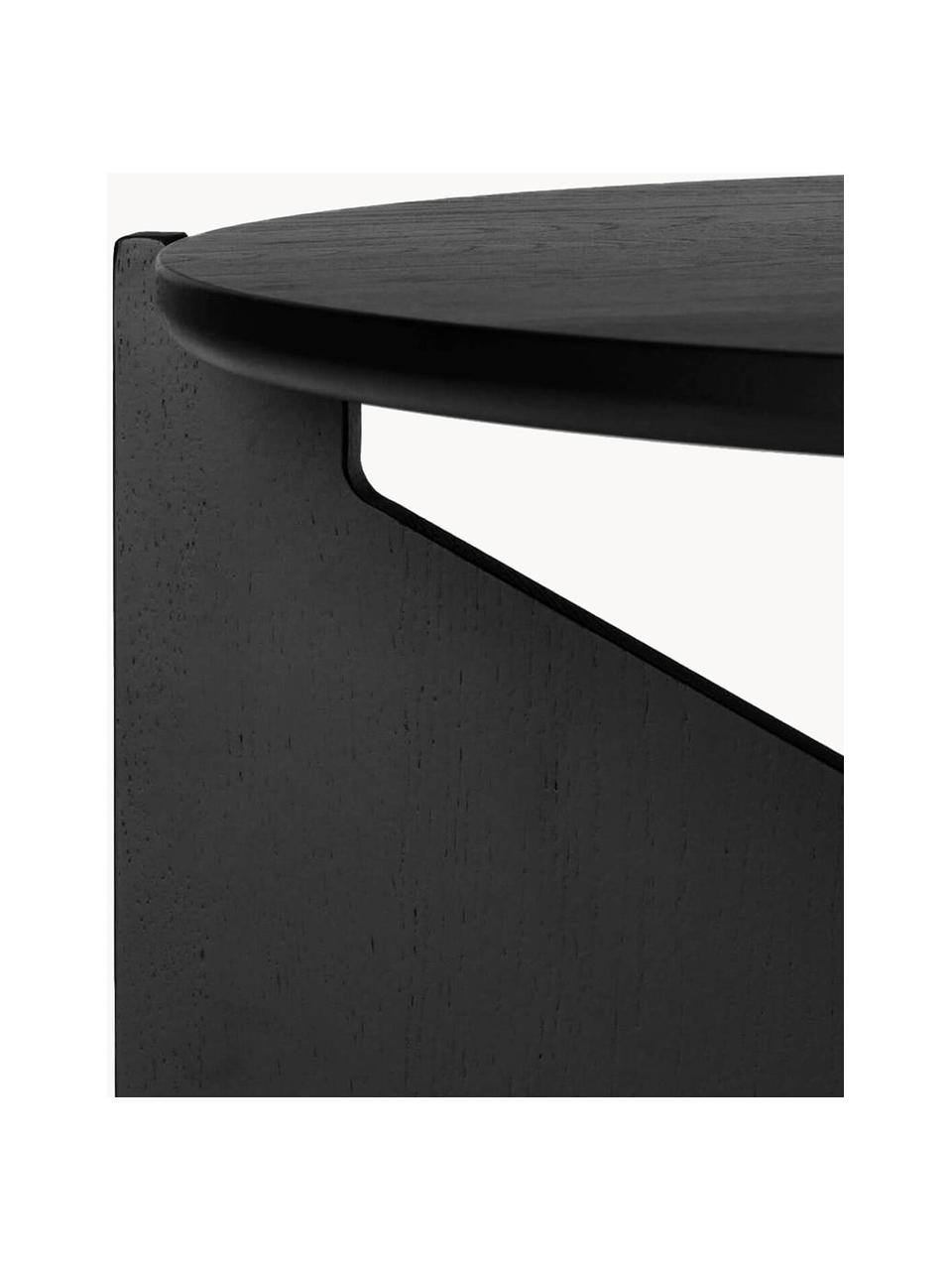 Mesa de centro redonda de roble Future, Madera de roble maciza pintada

Este producto está hecho de madera de origen sostenible y con certificación FSC®., Negro, Ø 52 cm