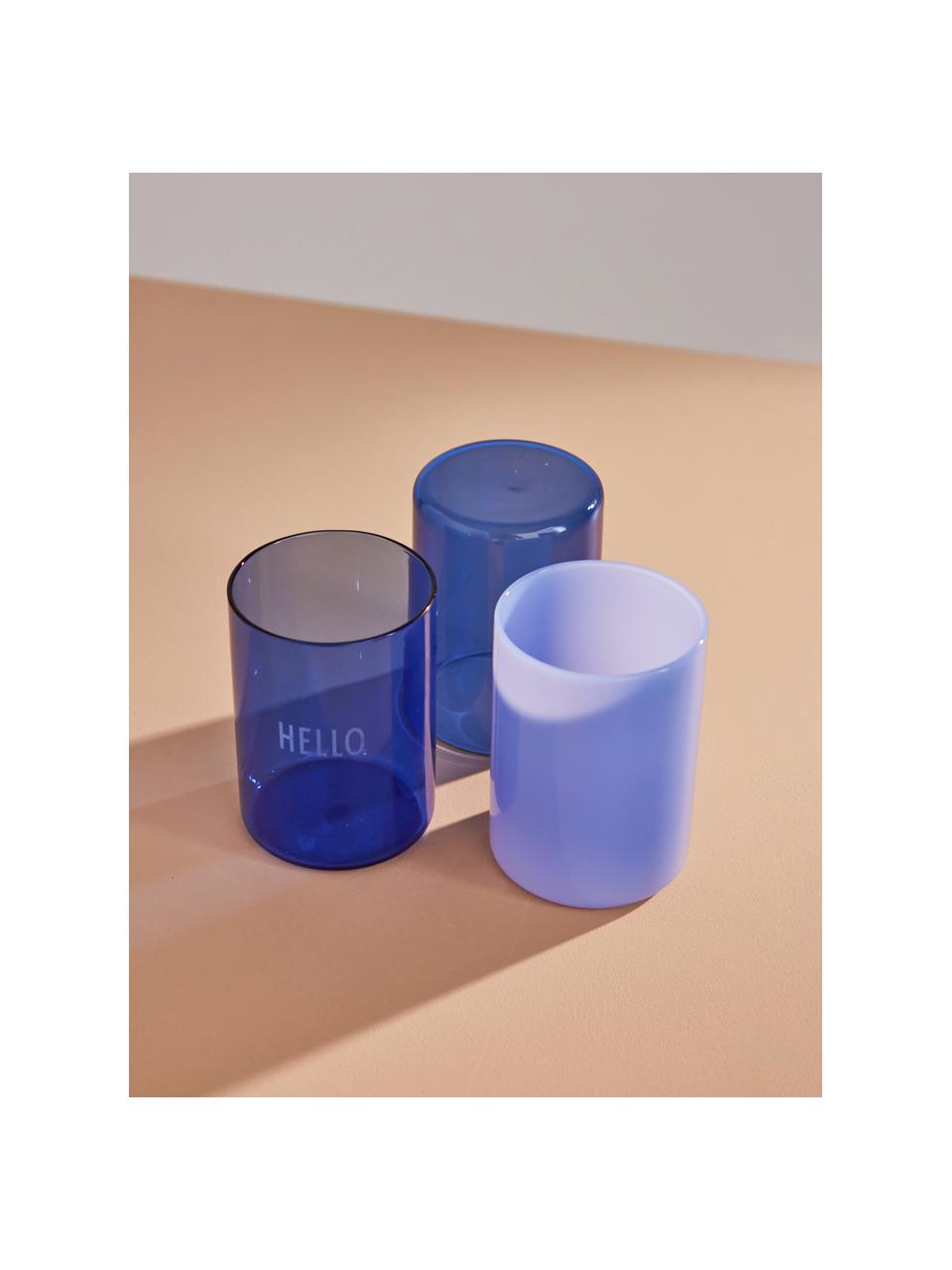 Waterglas Milky Favourite, Borosilicaatglas, Blauw, Ø 8 x H 11 cm, 350 ml