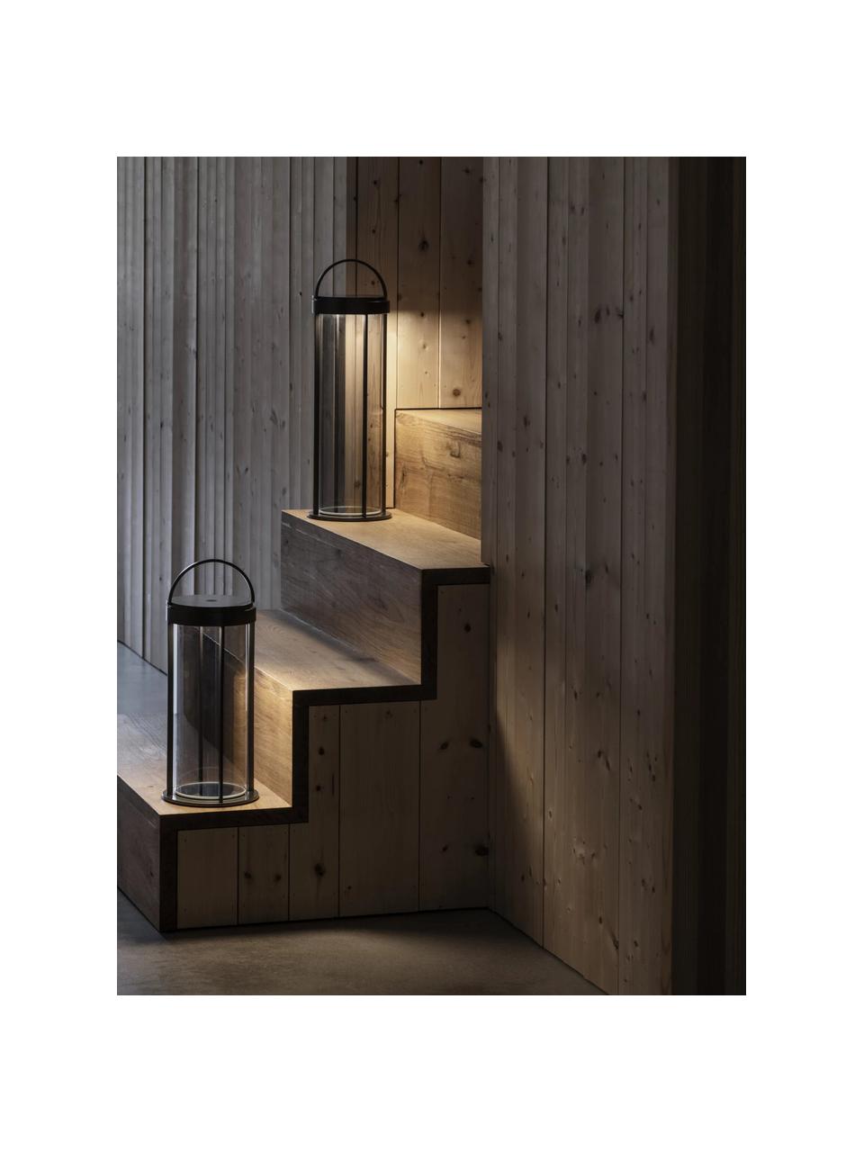 Lámpara de mesa LED regulable para exterior Mituro, portátil, Estructura: aluminio con pintura en p, Transparente, negro, Ø 17 x Al 45 cm