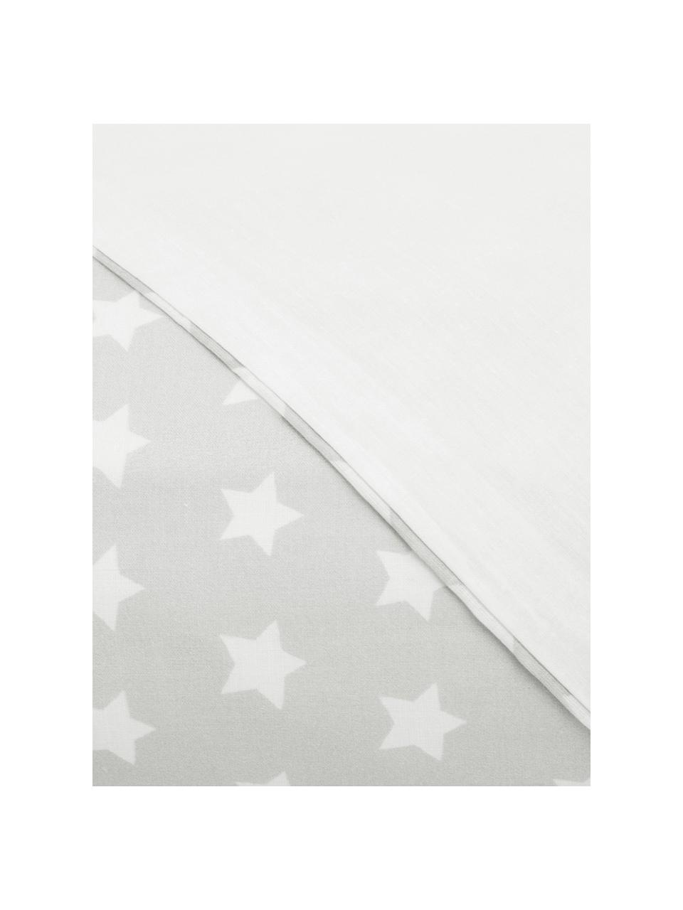 Parure copripiumino in cotone Vale, Cotone, Fronte: grigio, bianco Retro: bianco, 250 x 200 cm