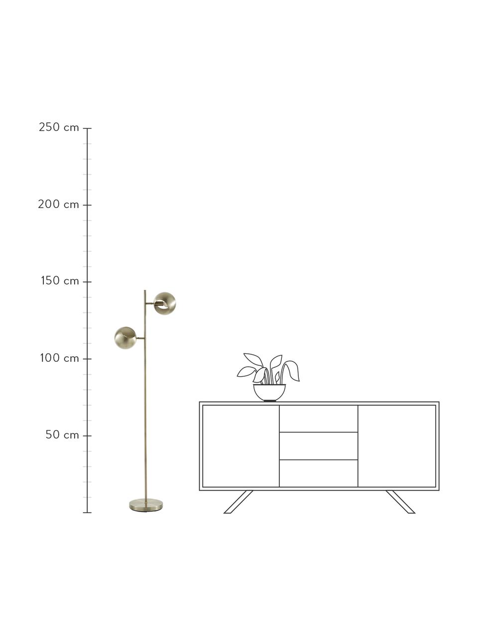 Lampa do czytania z antycznym wykończeniem Edgar, Odcienie mosiądzu, S 40 x W 145 cm