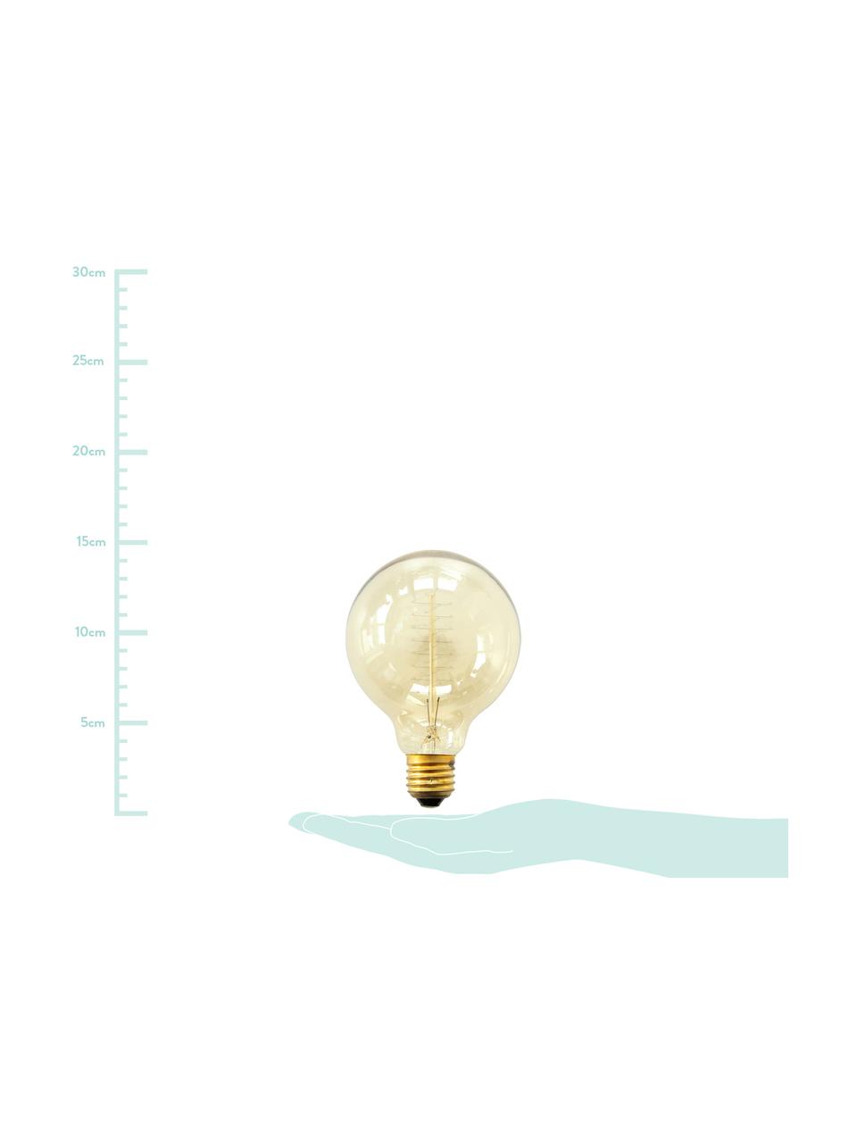 Leuchtmittel Thread (E27 / 40Watt) 2 Stück, Leuchtmittelschirm: Glas, Leuchtmittelfassung: Aluminium, Bernstein, transparent, Ø 10 x H 14 cm