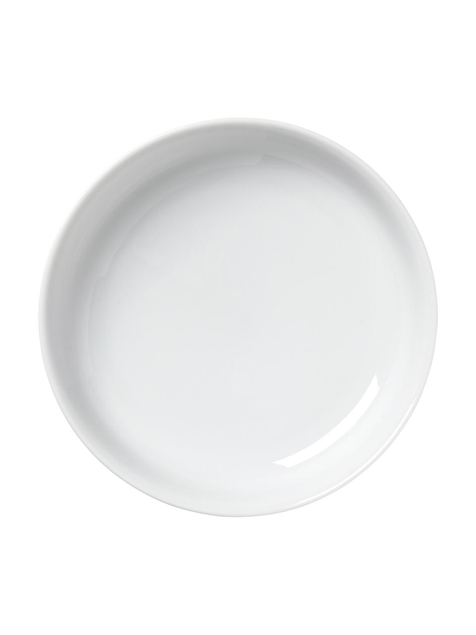 Platos postre de porcelana con relieves Rhombe, 4 uds., Porcelana, Blanco, Ø 16 x Al 4 cm